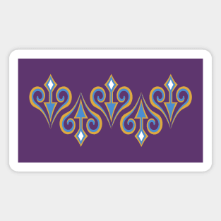 Mad Tea Party Pattern on Purple Magnet